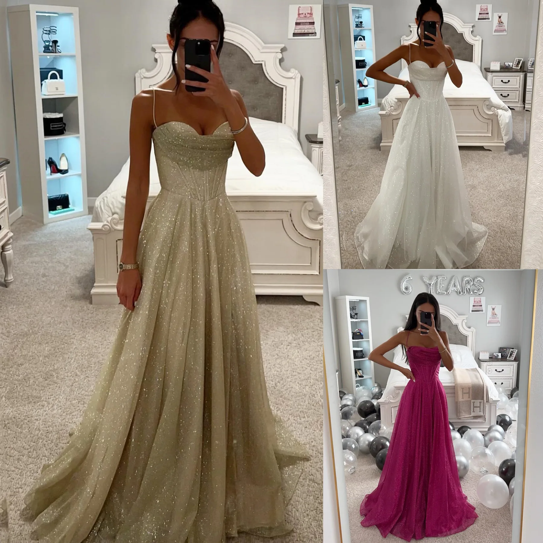 فستان حفلات غير رسمي لربيع وخريف 2024 بحزام ختم ذهبي متوهج INS