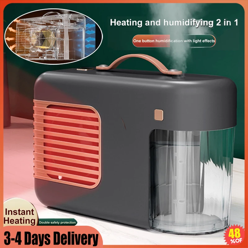 

500W Mini Heater Bedroom Office Atomization Humidification Heater Warm Blower Electric Fan Heater Fireplace Flame Warmer Machine