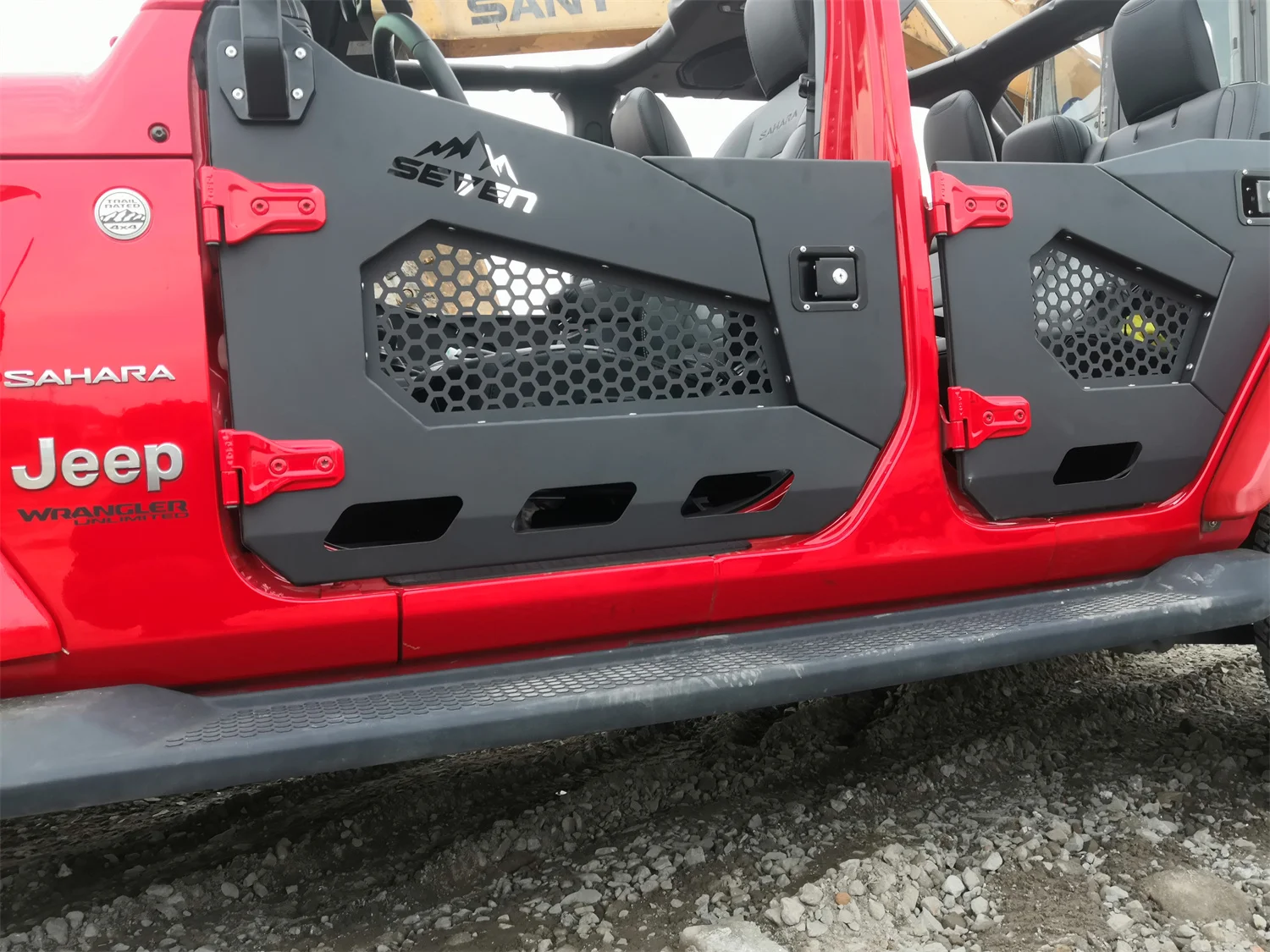 SXMA J365 porte a tubo 4 porte anteriore + posteriore in acciaio nero mezza porta con specchietti laterali per Jeep Wrangler JK 2007-2017