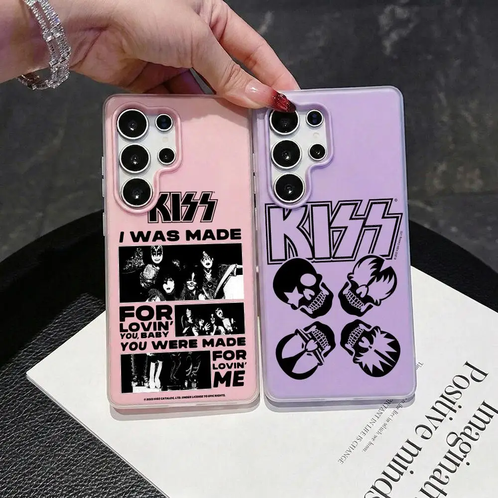K-KISS band Phone Case 2-in-1 Detachable Clear Case for Samsung S26-S22 Multi-Color Card Holder Soft TPU