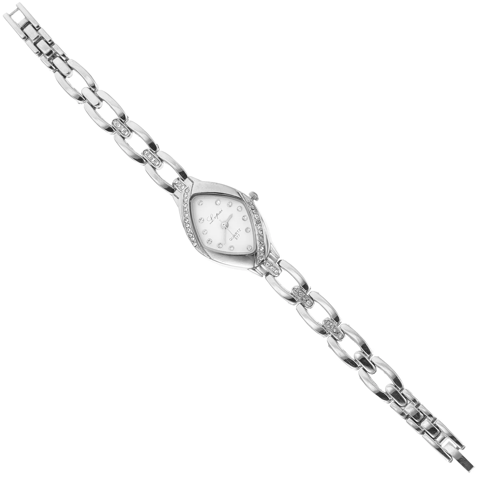 P128 Women's Rhinestone Wrist Watches Steel Bracelet Analog Quartz (Silver White) p128 quartz watch women quartz watch