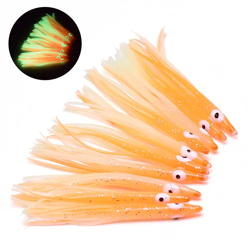 10 stücke leuchtender Tintenfisch-Weich köder, neuer 8cm Tintenfisch rock, kraftvoller, leuchtender, gefälschter Köder, Seefischerei zubehör, Tintenfisch-Jig-Weich köder – Detail 6