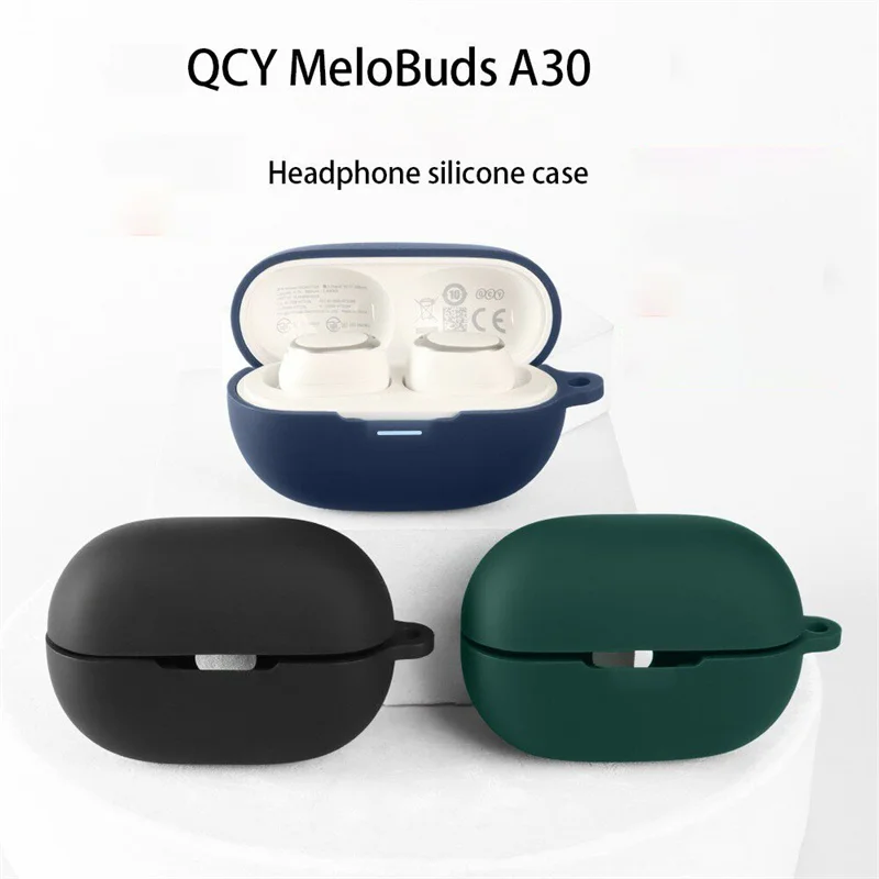 Skinlee Case For QCY MeloBuds A30 Original Soft Liquid Silicone Shockproof Cover For QCY MeloBuds A30 Skin Shell