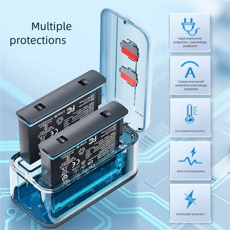 FFYY-зарядный чехол для Insta360 X5, быстрая зарядка, двойная зарядка, пружинный клапан, множественная защита