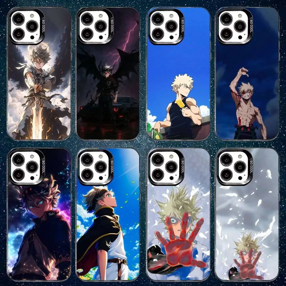 

C-Clover Anime Asta Phone Case For iPhone17,16,15,14,13,12,11 Plus,Pro Max White Matte Shockproof Cover