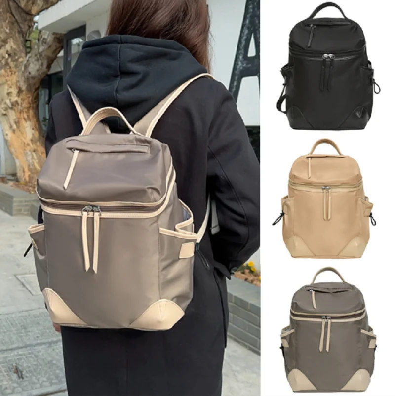 

Hot Sale New Korean Fashion Women's Large Capacity Travel Backpacks Waterproof Nylon Shoulder Bags Totes Notebook School Bag