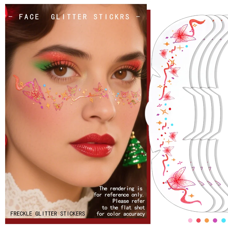 Рисунок 4 - розовые рождественские татуировки на лицо