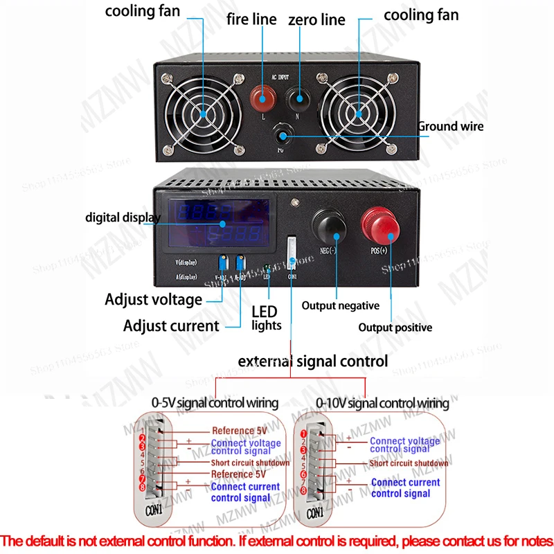 Adjustable Switching Power Supply 3000W 0-220V AC/DC CC/CV for Lab Battery Charging, Model MZMW