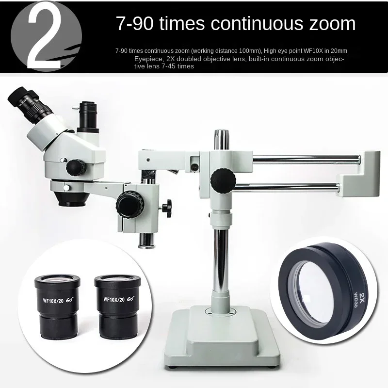 Upgrade XTL165 Three Eyes Universal Support Stereo Microscope Double Rod Surgery Practice Mobile Phone Maintenance