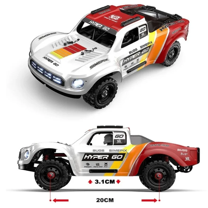 Amortisseur hydraulique sans balais 80 KM/H 3S, camion RC 1:14 4WD, éclairage LED, Suspension indépendante, voiture télécommandée en métal