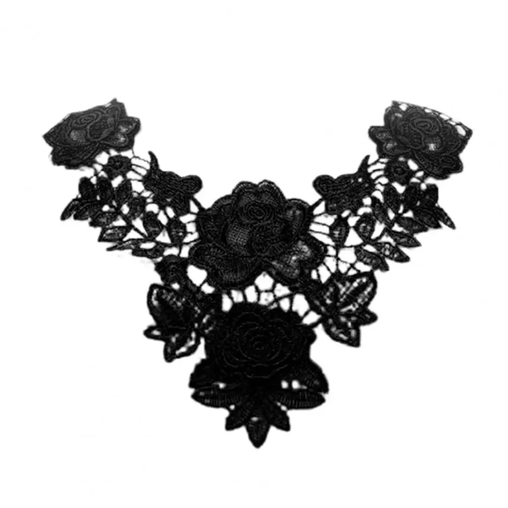 High Quality White Embroidered Lace Collar Neckline Venise Applique Embroidery Sewing On Patches Sewing Lace Fabric Accessories