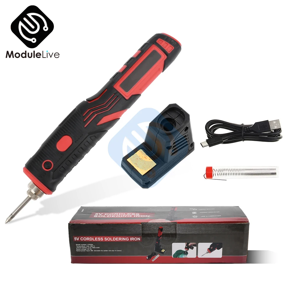 USB Cordless Soldering Iron 480℃ 1800mAh Rechargeable Soldering Tool Professional Portable Welding Tool Electronic Soldering Kit