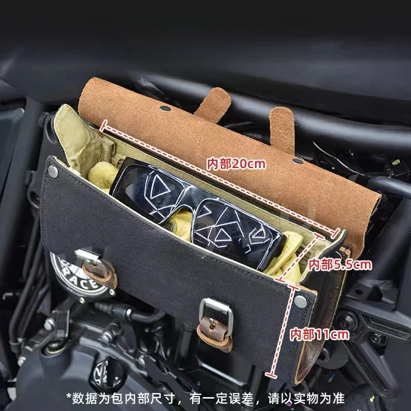 For Kawasaki Eliminator 500 modified retro front side tactical hanging board canvas side bag tool bag hanging bag bracket access