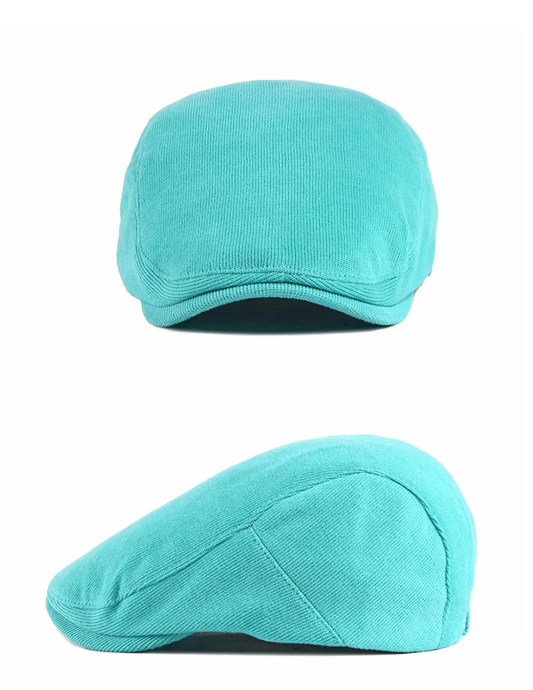 Herren Strick-Ivy-Flatcap, klassische einteilige Newsboy-Mütze, weiche, atmungsaktive, einfarbige Baskenmütze mit verstellbarem Snapback für – Detail 7