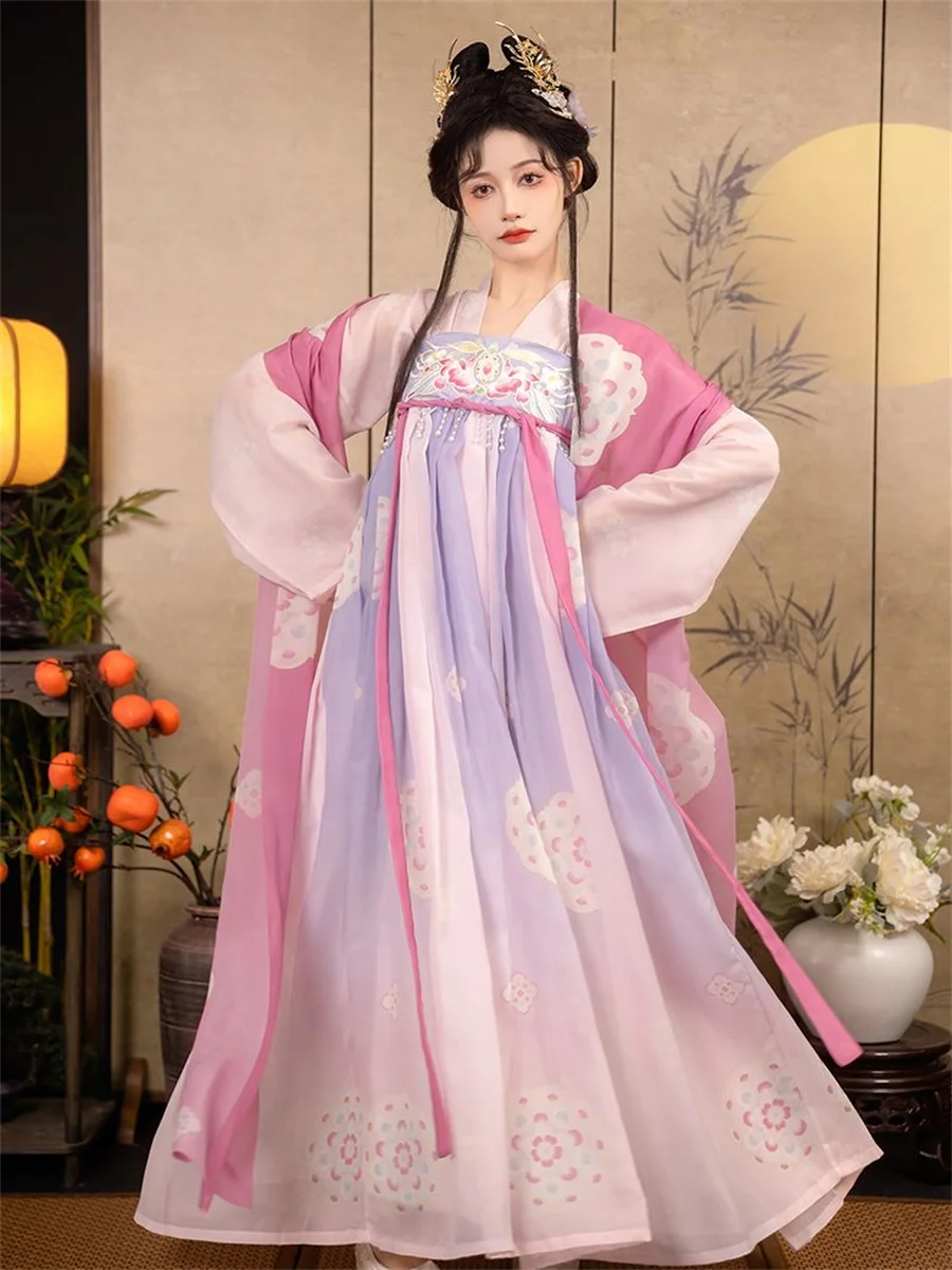 Vestido bordado tradicional chinês hanfu para mulheres, feminino halloween carnaval cosplay traje, vestido de dança festa