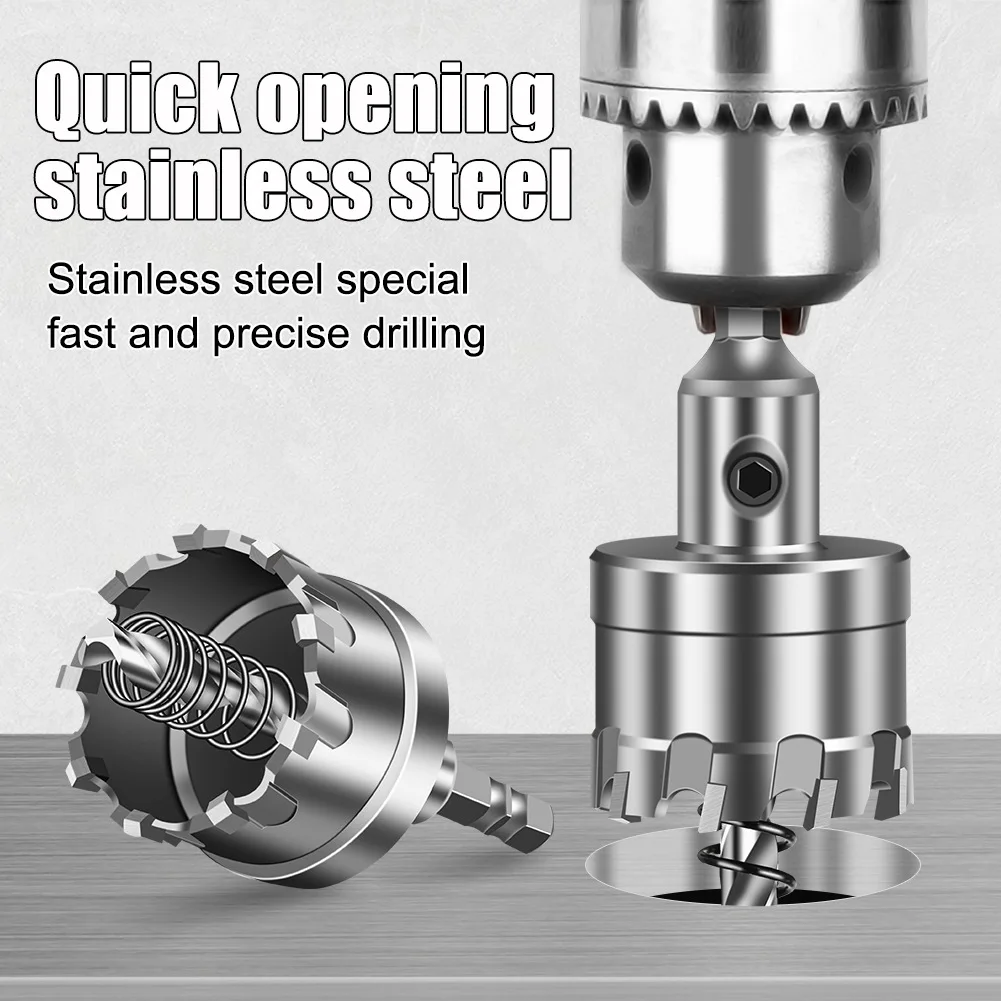 JGZUI 6.35mm Hex Shank Alloy Hole Saw For Hole Drilling On Stainless Steel Iron Sheet Aluminum Alloy And Concrete Materials