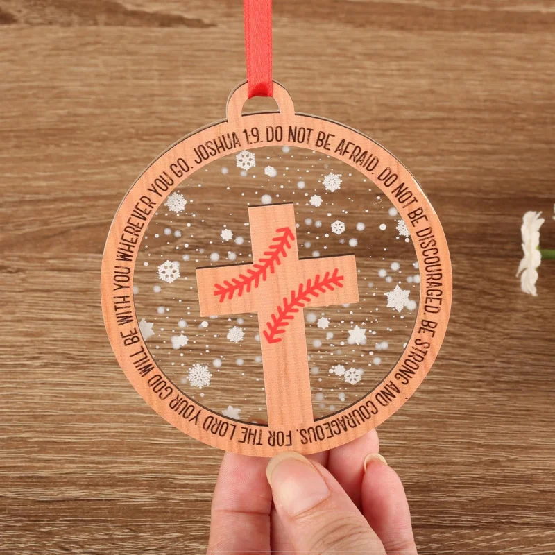 เครื่องประดับเบสบอล - ไม้และอะคริลิค 2 ชั้น เด็กคริสเตียน รอบเด็กชายและเด็กหญิง