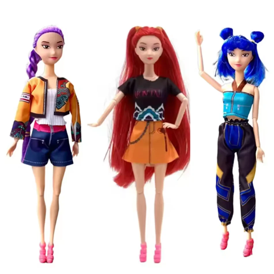 30cm KPOP デモンハンターズ ビニールフィギュア 新K-POP 鬼滅の刃 ミニチュア人形 ルミミラ ゾイ デスクトップオーナメント デコレーション ギフト