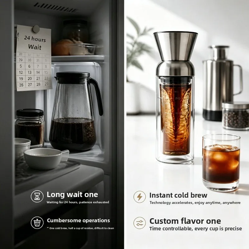 Electric Cold Brew Pot Cold Brew Coffee Machine Automatic Commercial Large Capacity Ice Drop Pot Portable Extraction Cup Cold