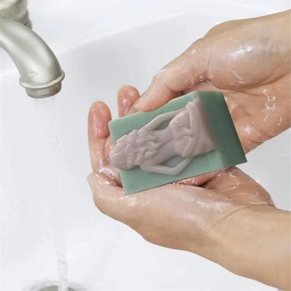 ABJZ فتاة قوالب سيليكون سيليكون الصابون صنع قوالب قالب خرسانة لزينة الطاولة قوالب الجص قابلة لإعادة الاستخدام الفن الحرفية