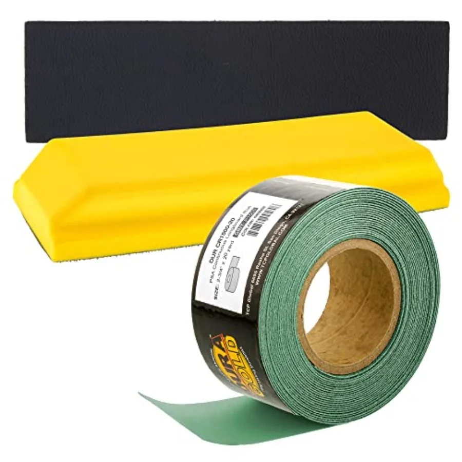 

Pro Series Rectangle 10" x 2-3/4" Hand Sanding Block Pad with Hook and Loop Backing and PSA Adapter Pad and 1500 Grit Green San