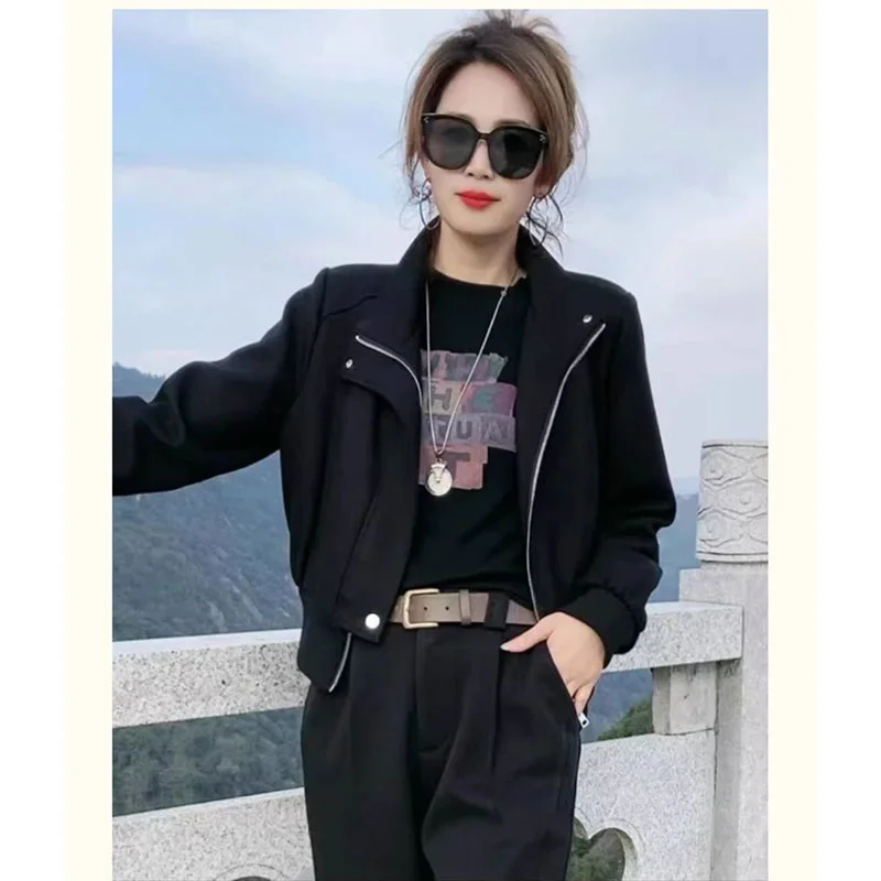 Sense Design Baseball Uniform Jacket Women\'s 2024 Spring New Coat Short Casual Joker Outerwear Explosions Overcoat Female Top