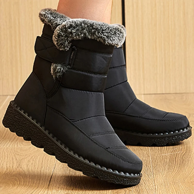 Women's Winter Boots Wedge Heels Fur Boots Women 2024 Trend Snow Boots Ankle Winter Shoes For Women Winter Footwear Botas Mujer