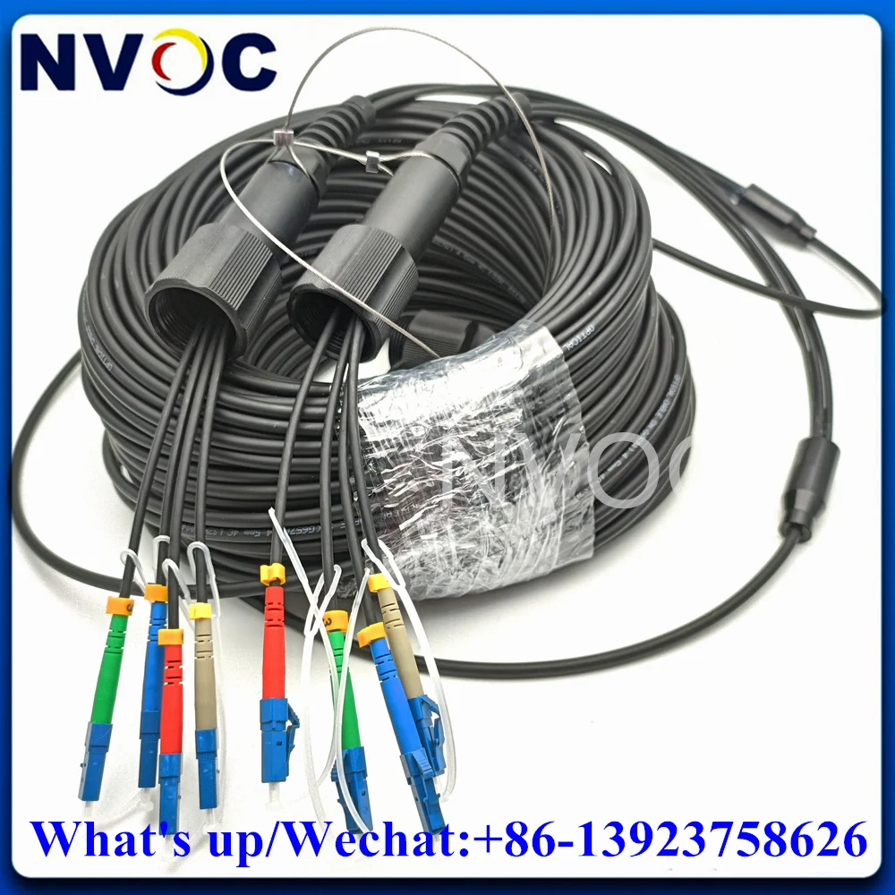 

4Cores 10M 25M 30M 50M 70M 80M SM G657A1,TPU 1Pcs PDLC/UPC Fiber Jumper,4C Colorful LC/SC/FC/ST Armored Patch Cord Cable