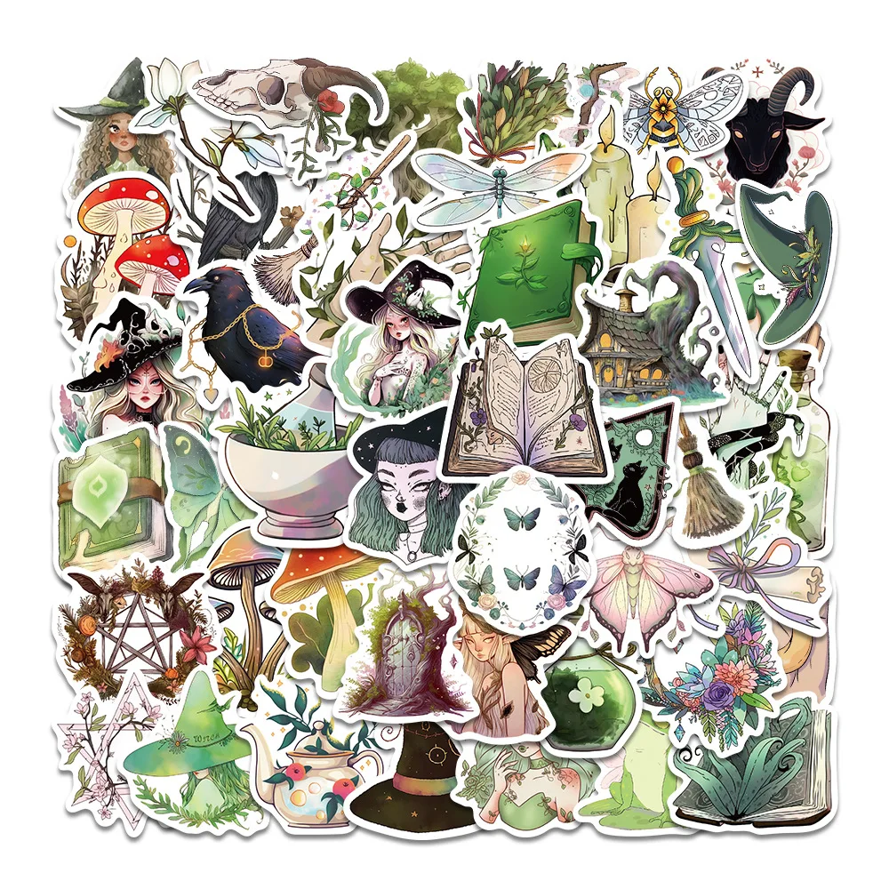 10/30/50PCS New Forest Witch Sticker Cartoon Stationery Sticker iPad Computer Luggage DIY Helmet Guitar Wall Sticker Decoration