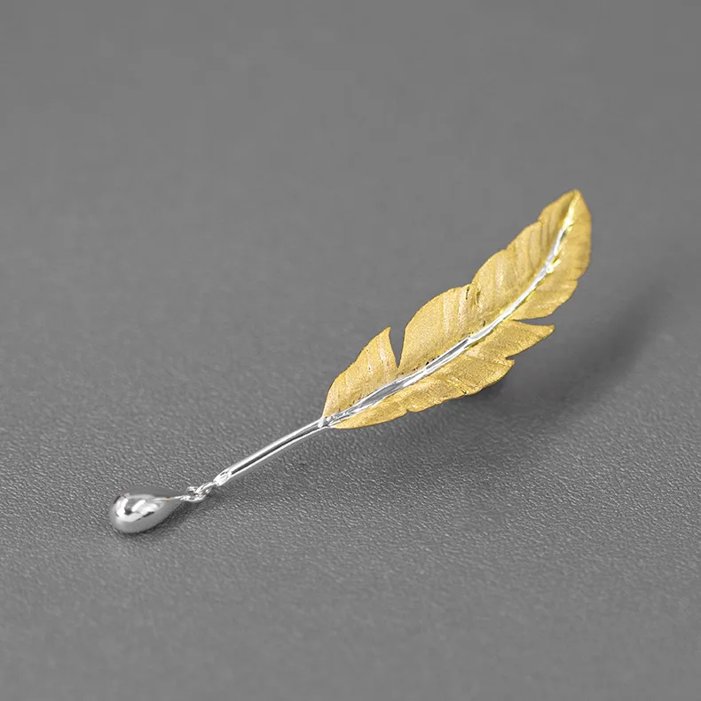 Love letter S925 sterling silver jewelry vintage literary temperament feather goose quill brooch niche high-level feeling