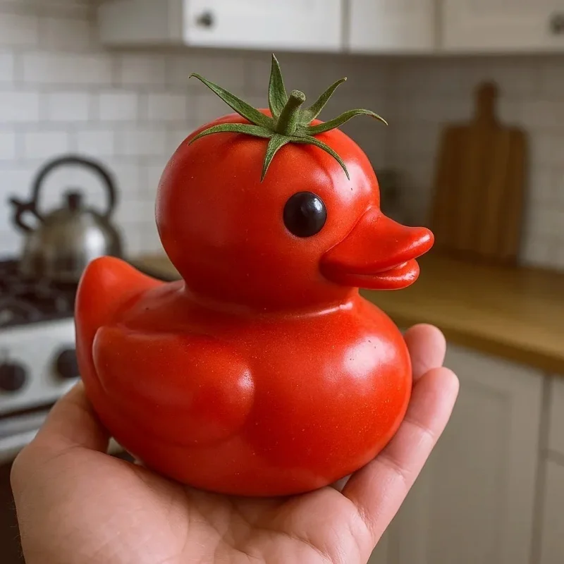 Creative Vegetable Resin Duck Figurine Novelty Tomato Onion Potato Duck Statue Sculpture Room Decor Funny Desk Decor Collection