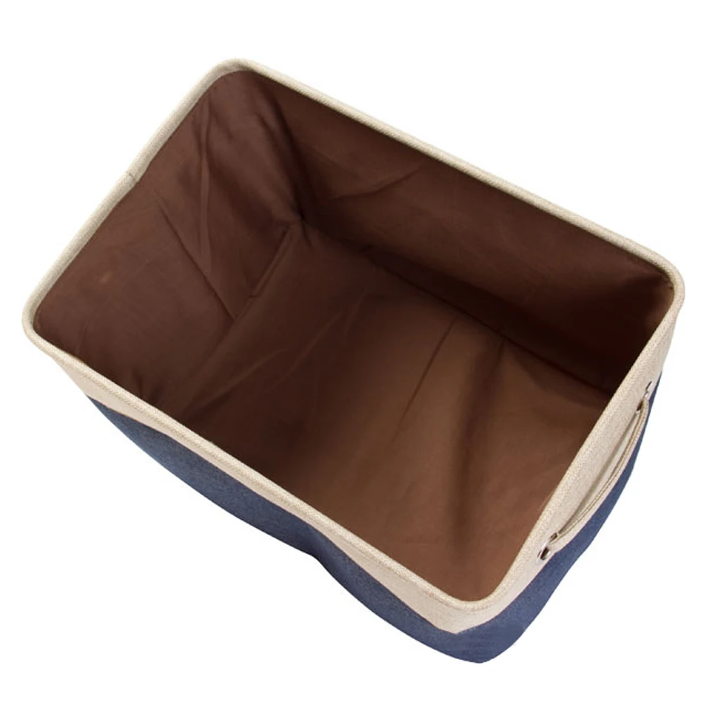 

Multipurpose Retangular Foldable Cotton Linen Storage Bins Boxes Clothes Laundry Toys Organizer Containers with Handles - Size L