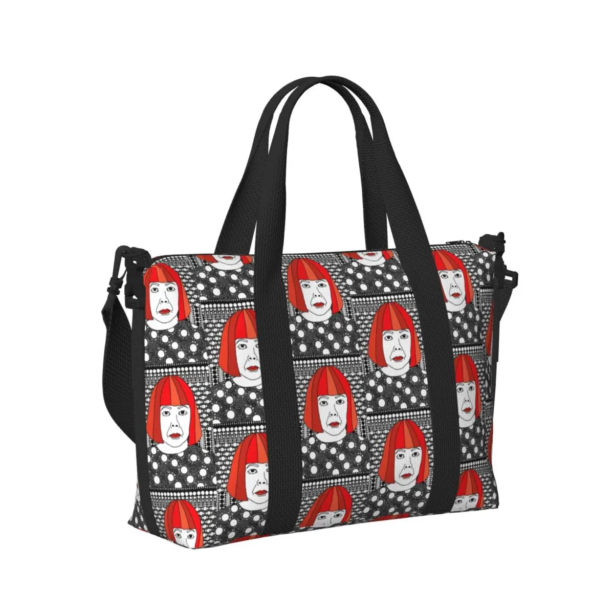 Custom Yayoi Kusama บทคัดย่อ Art Tote กระเป๋าผู้หญิงขนาดใหญ่ความจุ Beach Gym กระเป๋าเดินทางไหล่