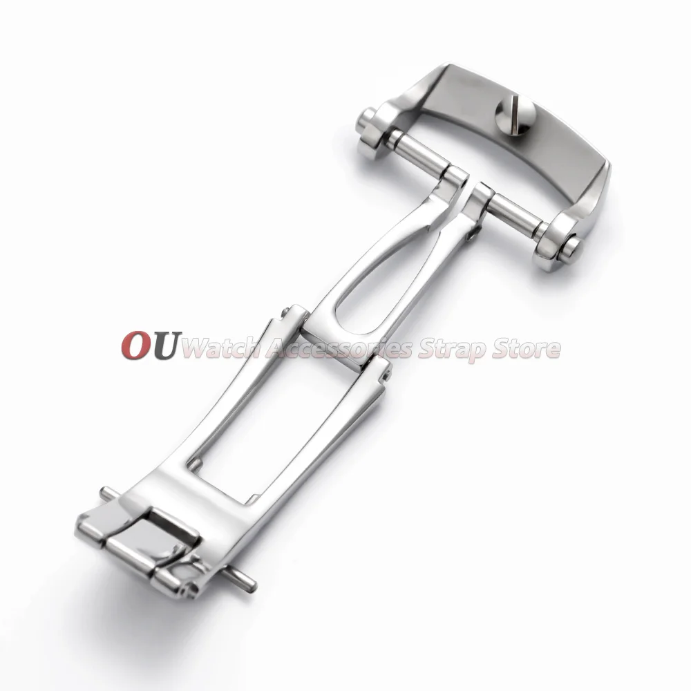 For Blancpain FIFTY FATHOMS Buttons Stainless Steel Polished Folding Clasp 20mm for Leather Nylon Silicone Watchband Buckles