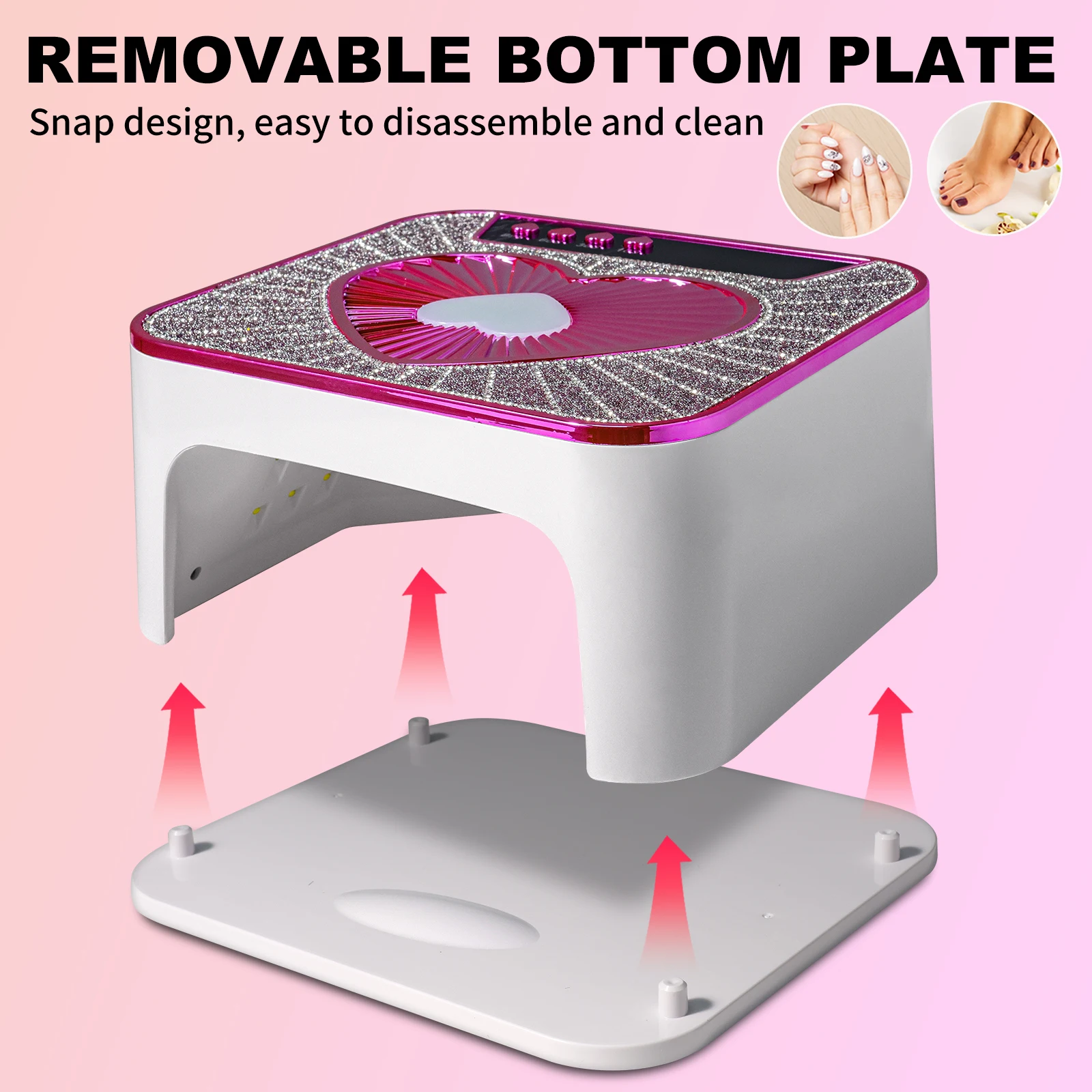 الأشعة فوق البنفسجية LED مسمار مصباح المهنية 45 مصباح ليد الخرز هلام الأشعة فوق البنفسجية ضوء مجفف مع 4 الموقتات وأجهزة الاستشعار العلاج بسرعة جميع هلام مسمار الضوء