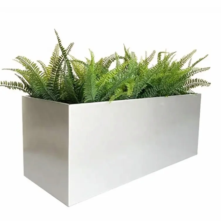 Modern Eco Friendly Steel Powder Coated Flower Box for Indoor Outdoor Balcony Terrace Garden Planter