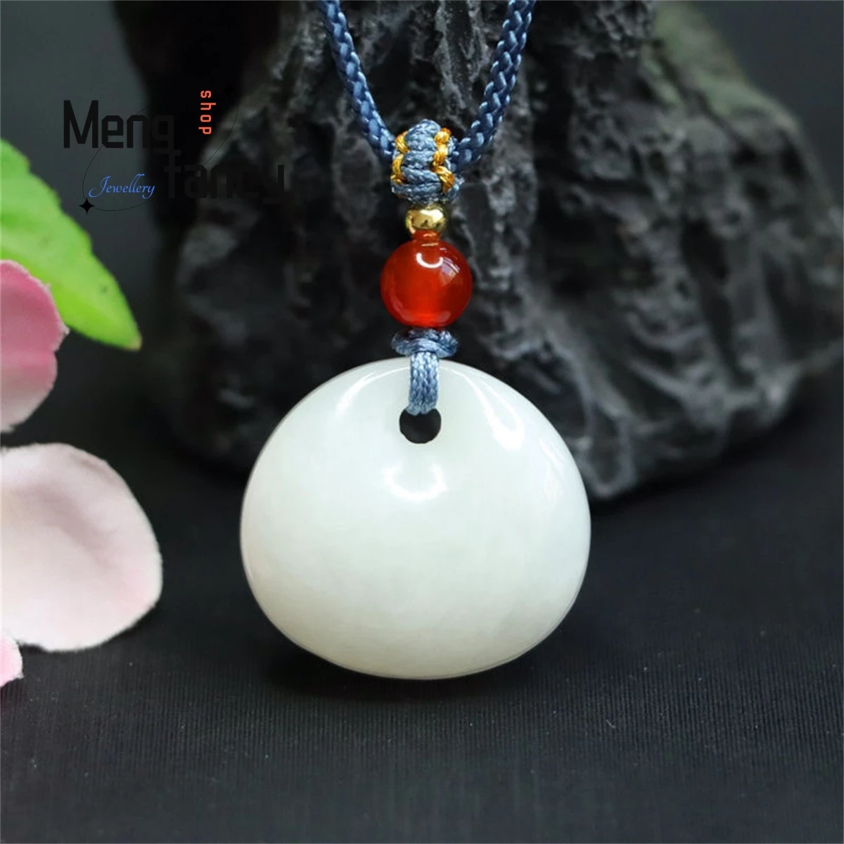 Natural Hotan Sheep Fat White Jade Princess Buckle Pendant Simple Elegant Personalized Charm Fashion Versatile Exquisite Jewelry