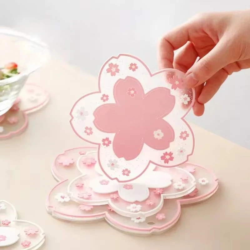 Cherry Blossom Wärmeisolationsunterlage, Esstischmatte, rutschfeste Tassenunterlagen, rutschfester Untersetzer, Küchenzubehör, Untersetzer, Tischmatte