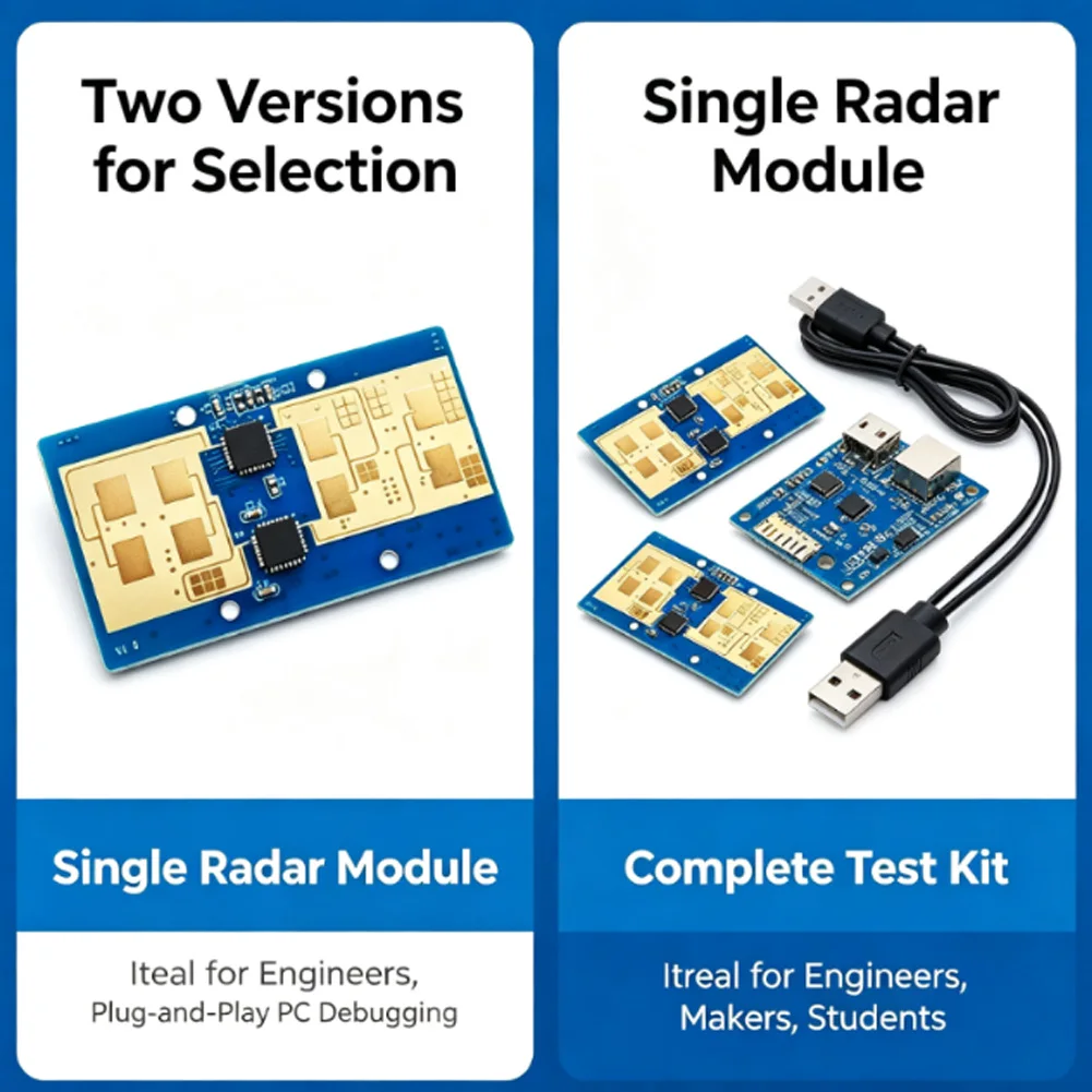 24G Millimeter Wave Motion Sensor Module Multi Target Human Tracking 8M Range 130 Degree Angle For Smart Home Automation