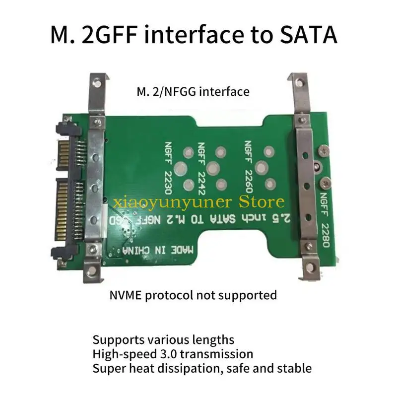 

P9JB Professional M.2 NGFF to SATA3 Adapter Card High Power 3.3V 2A Bright LED Light