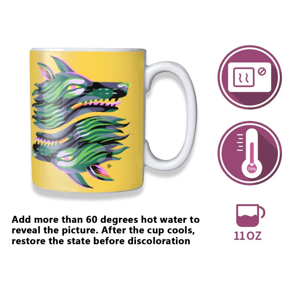 The Beast from Vivid Awakenings Creativity Change Color Chang mug Ceramic mug Hot Coffee Cup Breakfast Cup Mug Friend Gift