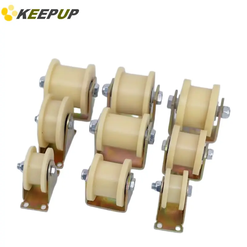 H Type Groove Wheel Nylon Caster Track Pulley Diameter 60 80 100mm Square Tube Guide Wheel Scratch Resistant for Sliding Door