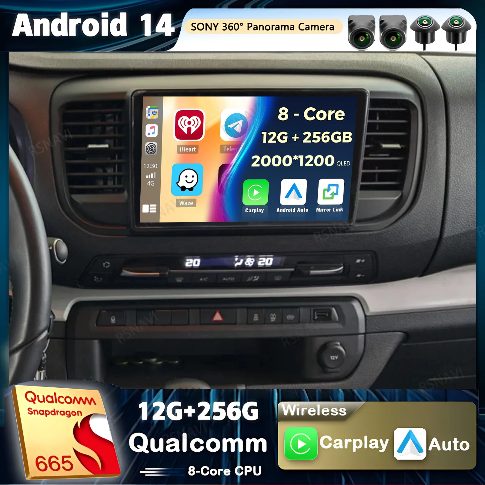 Android 14 Carplay Car Radio For Citroen Jumpy III 3 SpaceTourer 1 For III 3 2016-2021 Multimedia Video Player  GPS Stereo 2Din