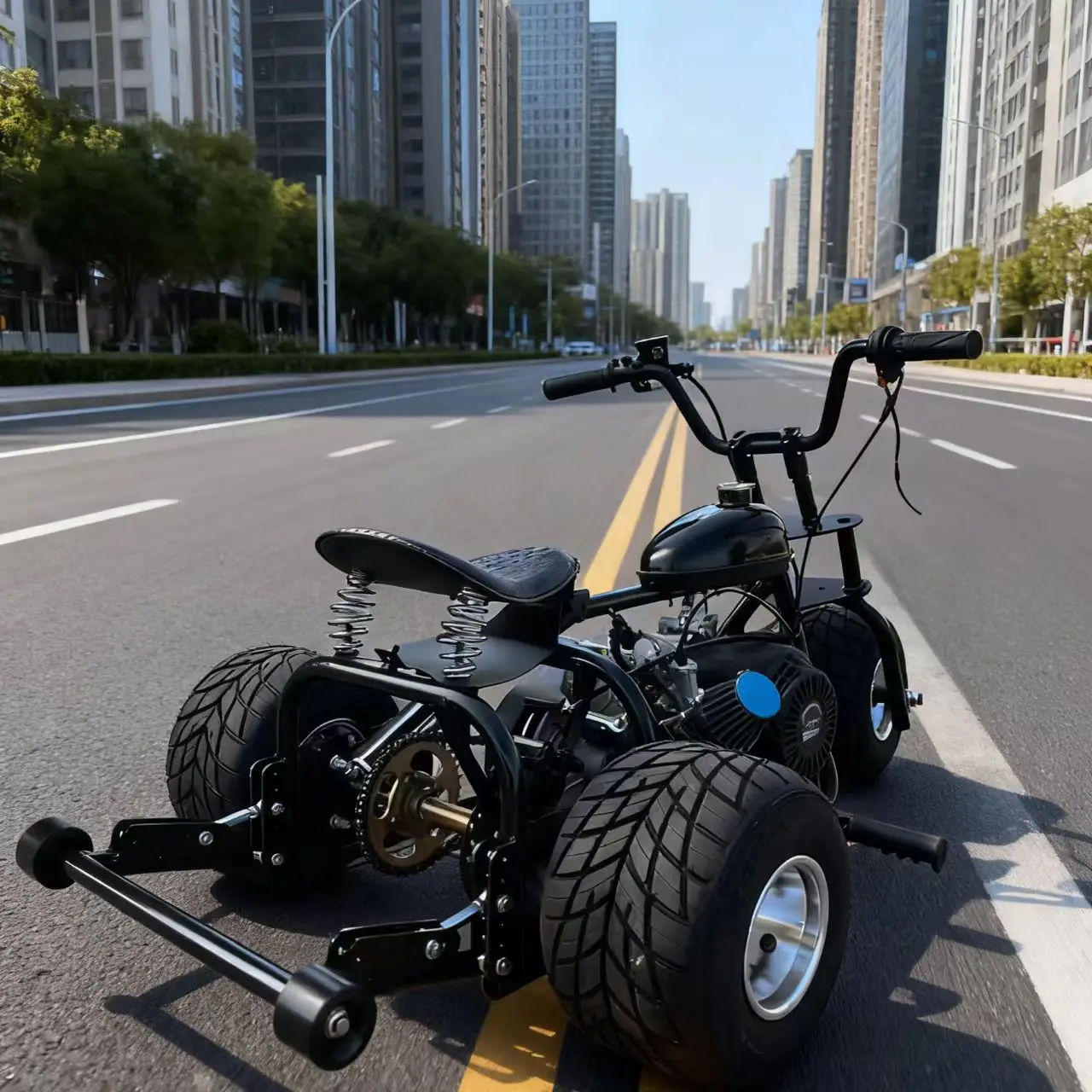 

212CC Four-stroke Customized China Wholesale Gas Powered Inflatable Steel Off-road Adult Fast Motorized Mini Trike In Stock Sale