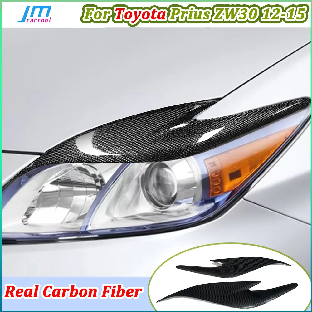 Real Carbon Fiber for Toyota Prius ZW30 JDM 2012-2015 Car Front FogLamp Cover Trim Strip Bumper Lip Canard Decoration Accessorie