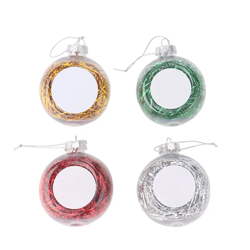 Christmas Decals Sublimation Blank 8cm Christmas Ball Decoration for Sublimation INk Transfer Printing Heat Press DIY 24pcs