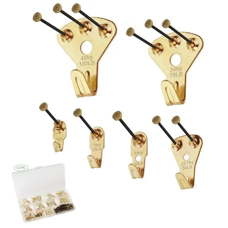 Heavy Duty Picture For Hanging Kit 127Pcs With Nails For Wooden/Drywall-Professional Hangers For Canvas, Office Pictures