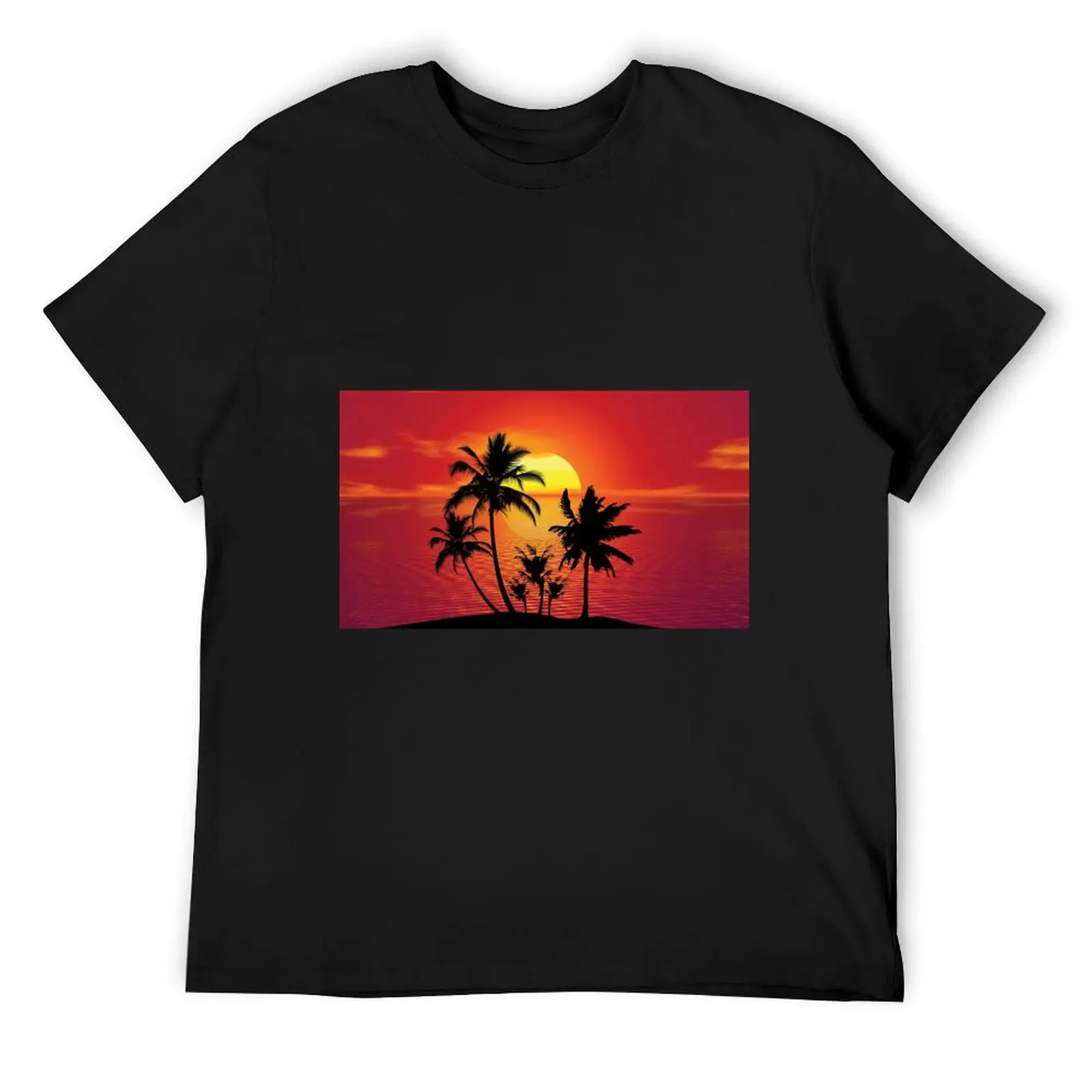 

Tropical Summer Sunset T-Shirt vintage clothes sweat anime t shirts for men