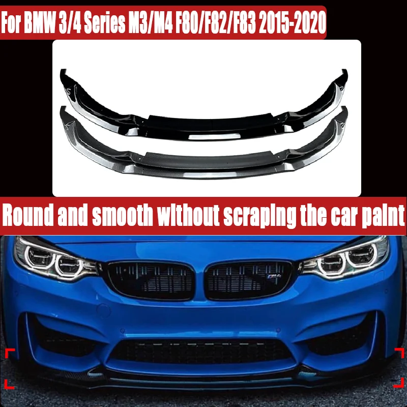 For BMW 3/4 Series M3/M4 F80/F82/F83 2015-2020, Front Lip / Chin Spoiler Front Bumper Splitter, Sporty Upgrade, Direct Fit.