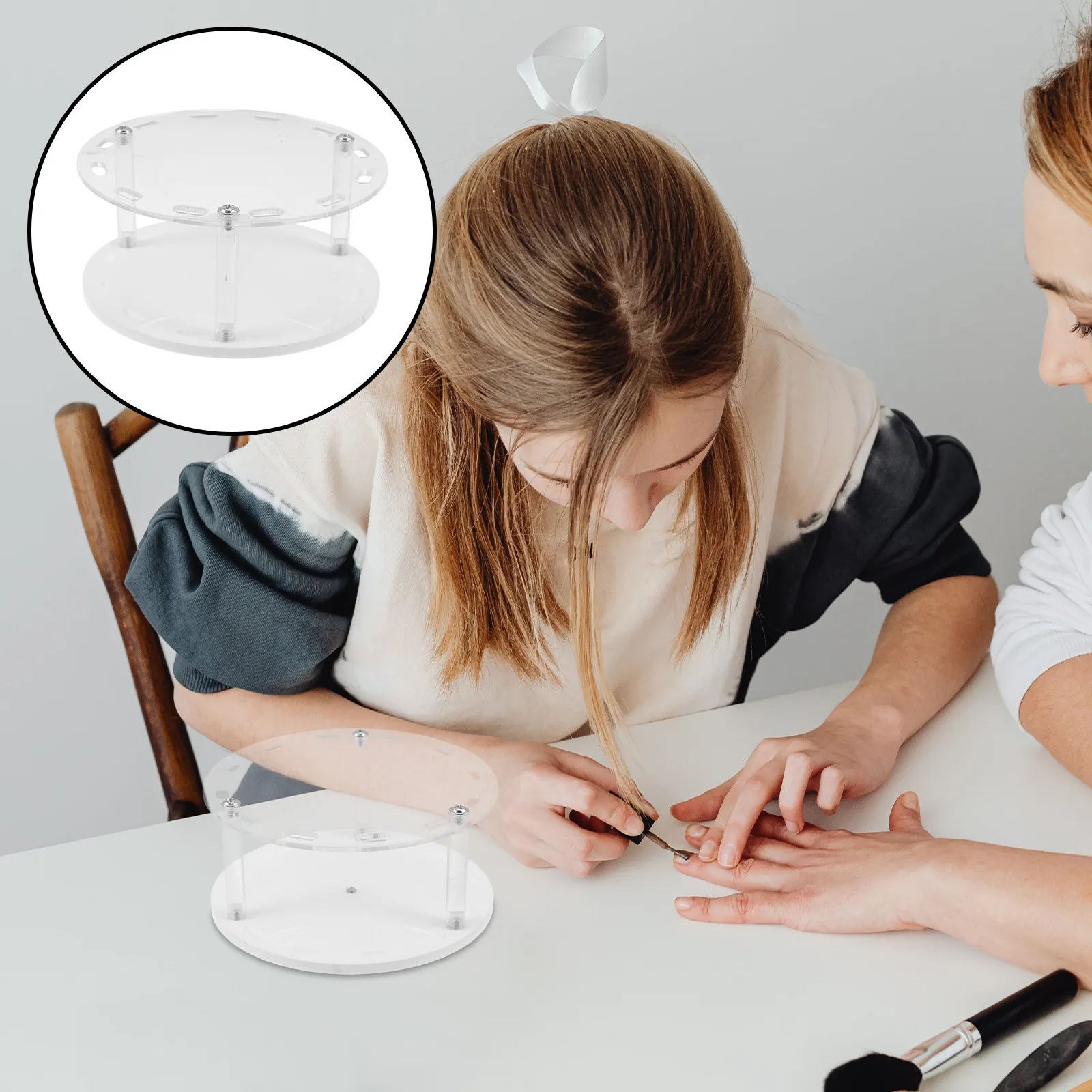 Detachable Lash Tweezers Organizer 12-Slot Acrylic Eyelash Tweezer Stand Rotating Base Lash Extension Tools Storage Makeup